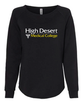 Load image into Gallery viewer, Women's California Wave Wash Crewneck Sweatshirt / Black / High Desert Medical College