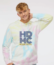 Load image into Gallery viewer, Unisex Midweight Tie-Dyed Hooded Sweatshirt / Tie Dye Cotton Candy / High Desert Medical College