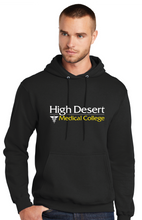 Load image into Gallery viewer, Core Fleece Pullover Hooded Sweatshirt / Black / High Desert Medical College
