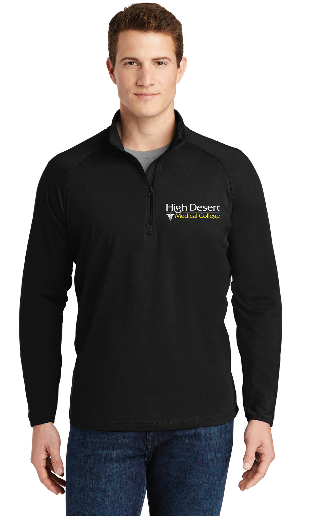 Sport-Wick Stretch 1/2-Zip Pullover / Black / High Desert Medical College