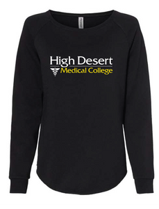 Women's California Wave Wash Crewneck Sweatshirt / Black / High Desert Medical College