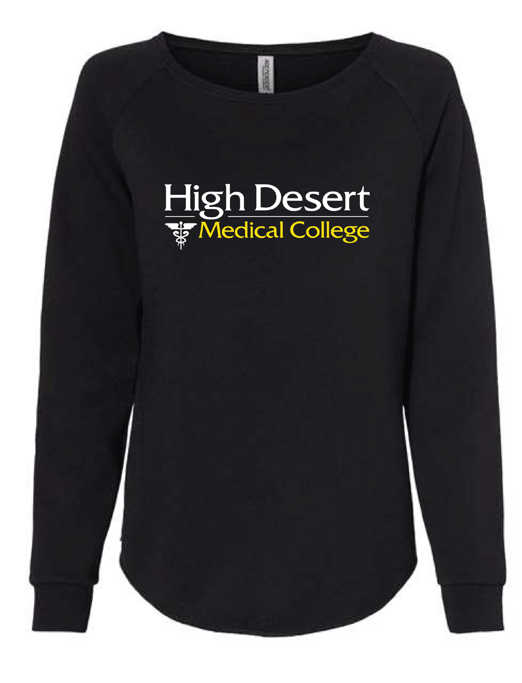 Women's California Wave Wash Crewneck Sweatshirt / Black / High Desert Medical College