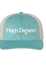 Load image into Gallery viewer, Low Pro Heather Trucker Cap / Teal / High Desert Medical College
