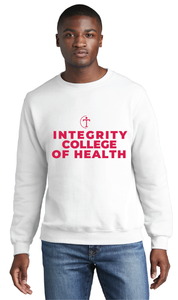 Core Fleece Crewneck Sweatshirt / White / Integrity College of Health