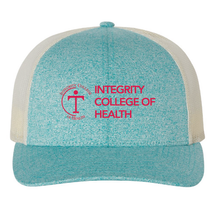 Load image into Gallery viewer, Low Pro Heather Trucker Cap / Teal / Integrity College of Health
