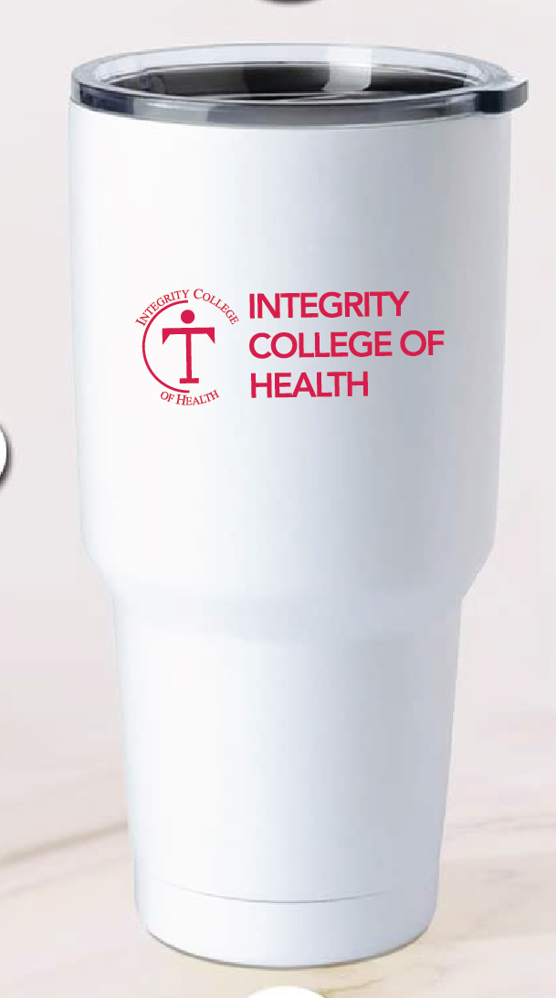 32oz Stainless Steel Tumbler / White / Integrity College of Health